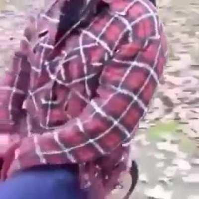 Doing tricks on a small motorcycle :-)