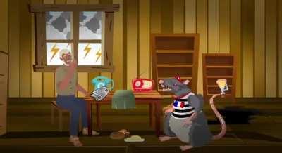 Advertisement of Russian private military company Wagner's Group for African countries. The Wagner's soldiers liberate Africa from evil French rats.