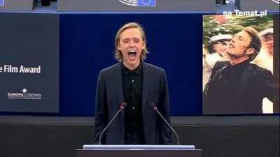 Polish actor Bartosz Bielenia's scream of solidarity with Belarus in Europarliament