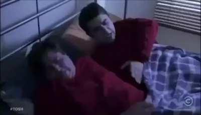 Siamese twins giving each other a hand