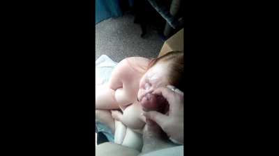 Dumped a bucket of cum on her face and tits. she did not expected that