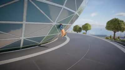 Hey guys, I've really been using my skater eyes and found you can powerslide the whole way round the big ball, check out this rad footy (footy means footage by the way)