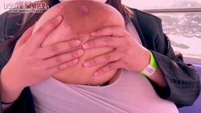 Hirari Baknew - Massive Breast Play at Theme Park