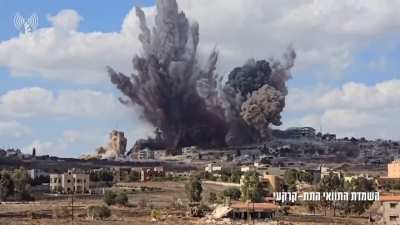 Controlled detonation of a central underground tunnel of the Hezbollah 