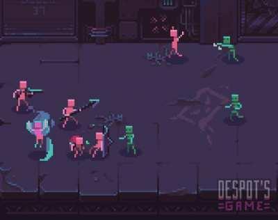 Humans fighting the undead in an underground maze