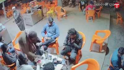 CCTV footage of residents at a local eatery in Karachi's Gulshan-e-Iqbal being robbed in plain sight.