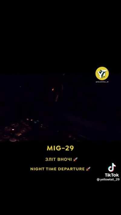 UA AF MiG-29 nighttime takeoff routine. Get this glorious guy his F-16 already.