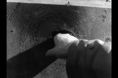 Obligatory fingering of a Panzerfaust perforation on a French Sherman knocked out during the liberation of Alsace in November 1944