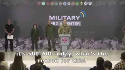 AFU spokesperson answering a journalist's question on russian losses