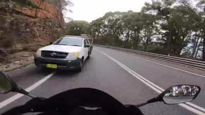 casually a ute chilling on the wrong side of the road - old pacific hwy
