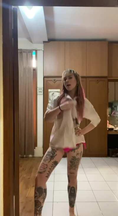 there's a special surprise underneath the office shirt