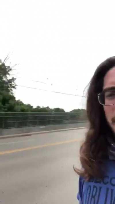 In Matawan, NJ my family was just drawing on the wall of the bridge and this Karen called the cops on us while proceeding to break the law herself and stop in the middle of traffic