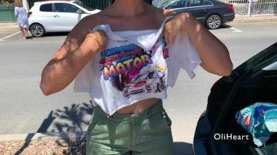 Making sure everyone can get a peak of my boobs [gif]