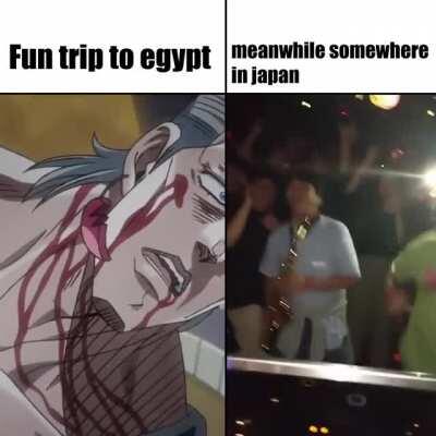 Jotaro's dad is just having a groovy time