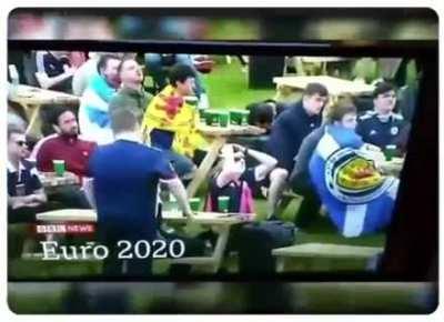 To kick a table. (Disappointed Scotland fan)