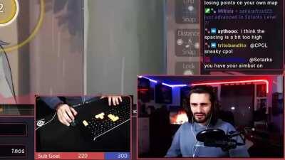 Sotarks’ reaction to hearing snares on every beat (Plastic Smile)