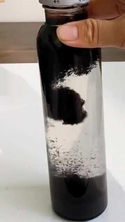 How the ferrofluid is attracted to the magnet