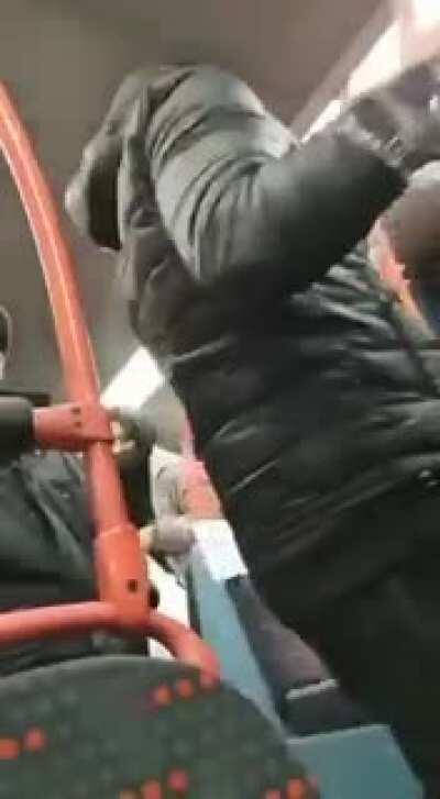 Racists on a bus in Birmingham, UK