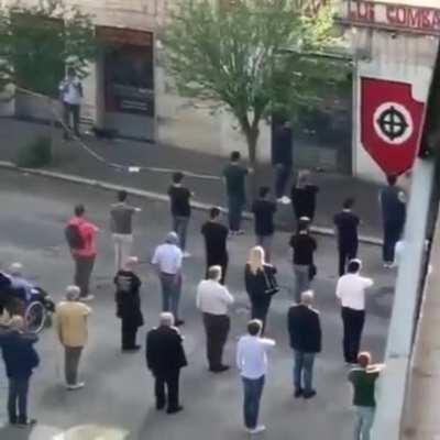 Daylight fascist meeting in Rome