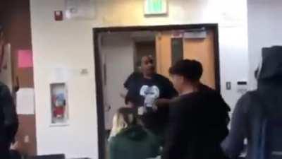 Student threatens teacher. The teacher responds