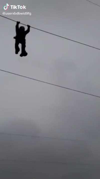 Powerline reverse bungee jump