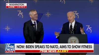 Meanwhile, at NATO....what did Biden say? Did he just say what I think he said?! What does it sound like Biden said? 