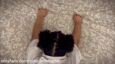 Ebony girl gets stuffed