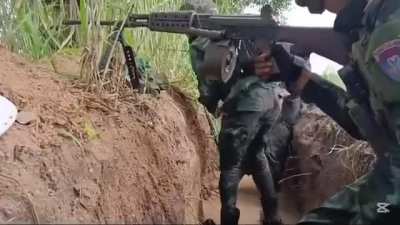Karen National Liberation Army (ethnic militia) fighting Tatmadaw (junta) troops in Lay Kay Kaw, Myawaddy Township, Karen State, Myanmar (Burma) (September 22)