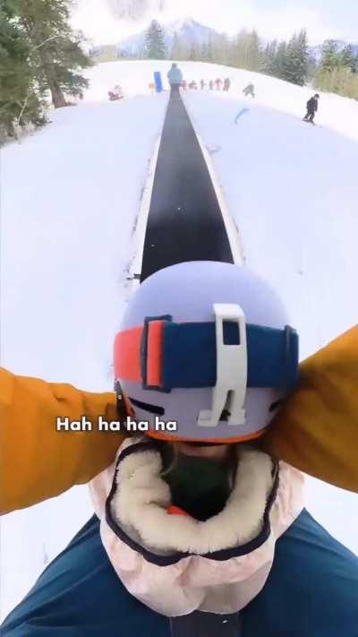 Dad takes daughter on a skiing trip