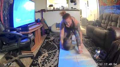 Yoga poses are also perfect positions for puppy play time