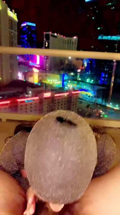 POV balcony head video