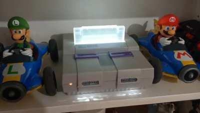 Made my old SNES into a night light. Still working on the controllers.