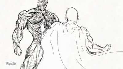 [Art] Saitama vs God at first would be like: