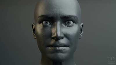 A 3D model face with amazing details