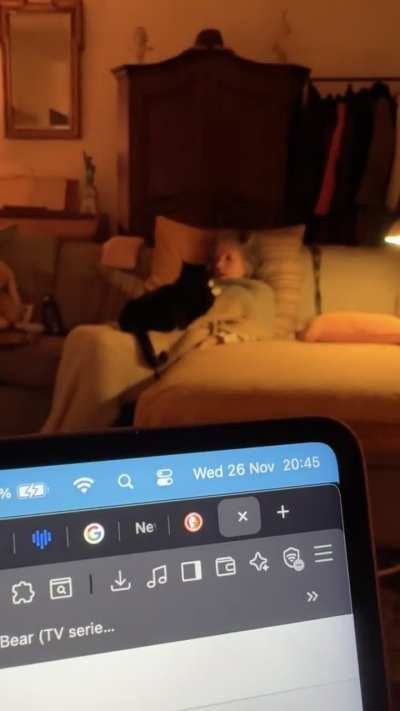 My mom having a serious conversation with Curtis.