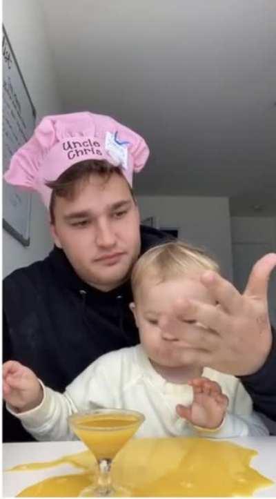 I mean he told her to pour it in..