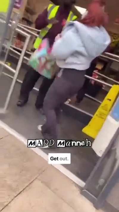 A woman shoplifts items and assaults an employee at Sainsbury's in Manchester.