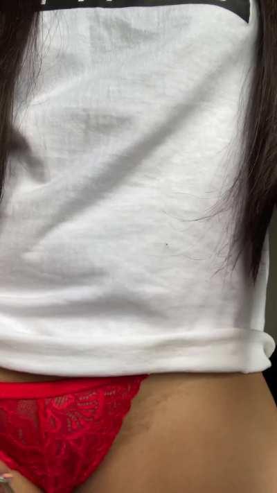 Get down on your knees, pull my thong aside and eat me!