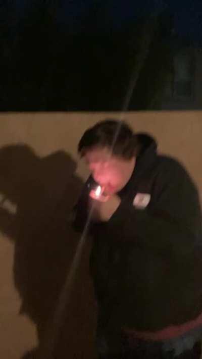 Smoking a firecracker