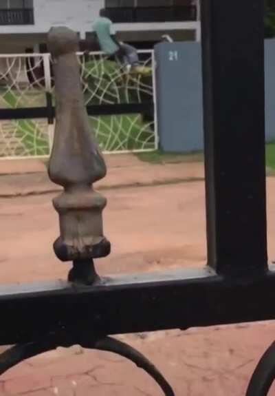 “the gate and ground ganged up on me uhear”