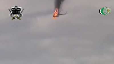 SyAAF helicopter crashing under FSA anti-air fire over Abu ad Duhur Air Base - 5/13/2013