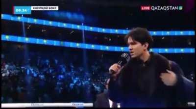 Dimash Kudaibergen singing the Kazakh anthem (not the one from Borat)