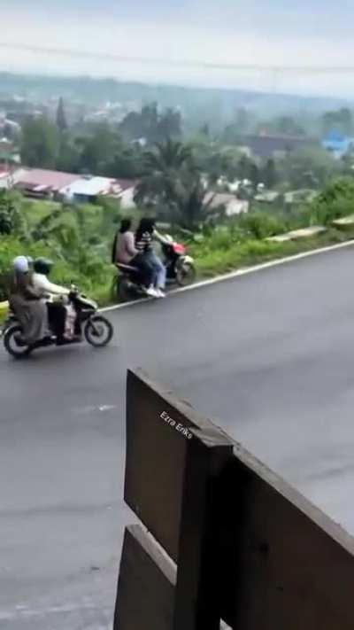 Trying to get off scooter