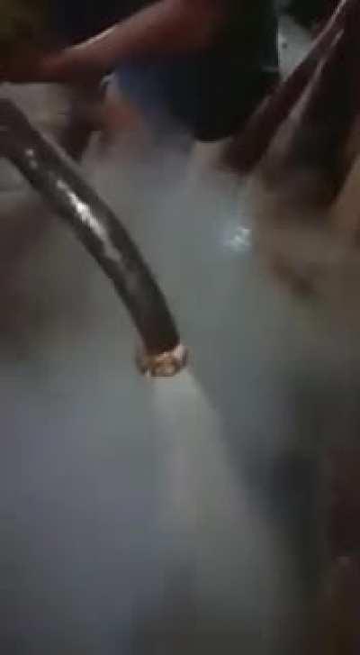 To prove the butane tank was filled with water