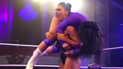 Adriana Gambino fireman carries Stephie Slays