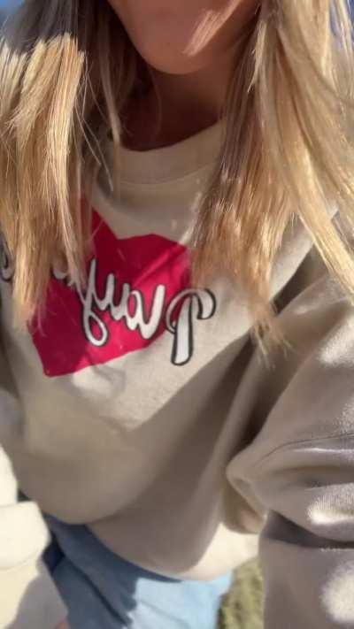 Showing off my pink pussy in the desert