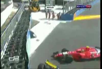 Josef Kral gets massive air at the 2010 Valenica GP2 round