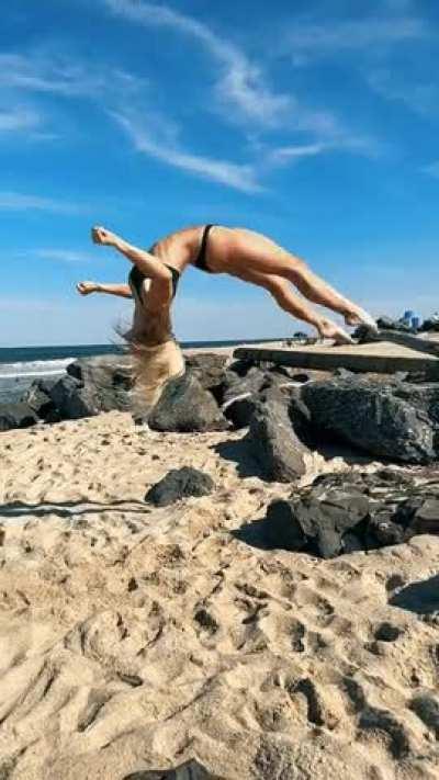 Flipping at the beach | TikTok May 2023
