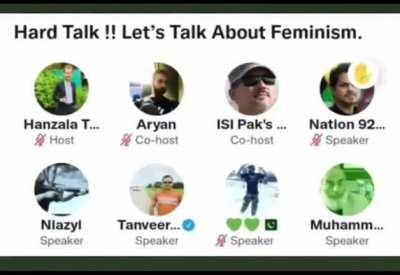 Avg Pakistani feminism discussion space on Twitter