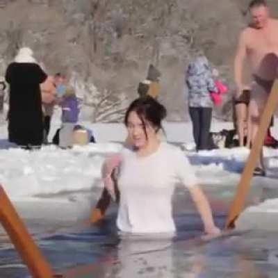 Wait. What? That water looks freezing!